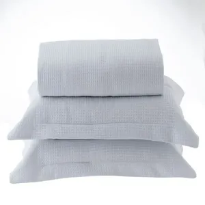 Kit Colcha Queen Porto 100% Algodão Branco 1000 3 Peças 240x260cm 18443 - BecaDecor