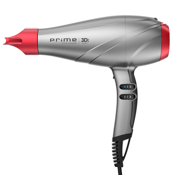 Secador Prime titanio 3D, 2 Velocidades, 3 Temperaturas, 2.300w, Cinza/Vermelho - Gama Prime 3D 110V