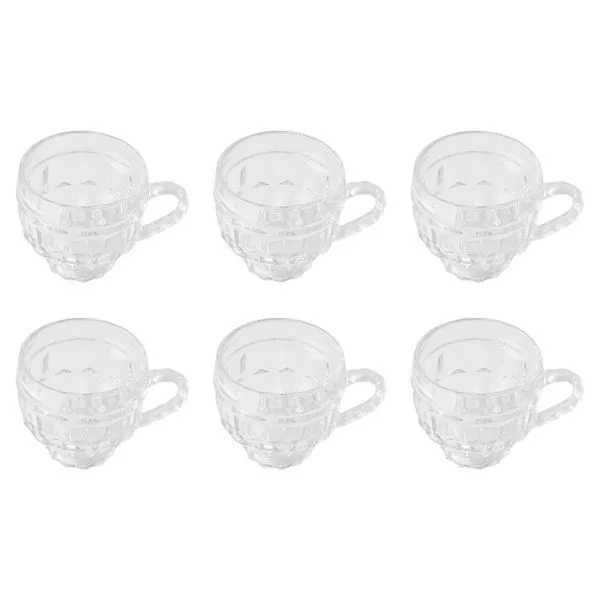 Conjunto 6 Xícaras 210ml Vidro 7,7x7,7x8cm F0292 - Flashgoods