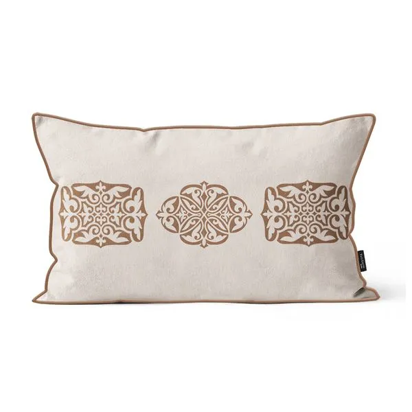 Capa Almofada Rinzeira Moment MT24158 Linho Com Cordão Cru Avelã 30x50cm MT24158 - Tuti Gottô