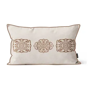 Capa Almofada Rinzeira Moment MT24158 Linho Com Cordão Cru Avelã 30x50cm MT24158 - Tuti Gottô