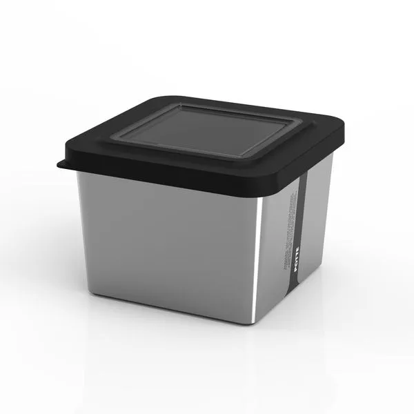 Pote Organizador Metallic Vision Quadrado Plástico 850ml AD0103 - Potte