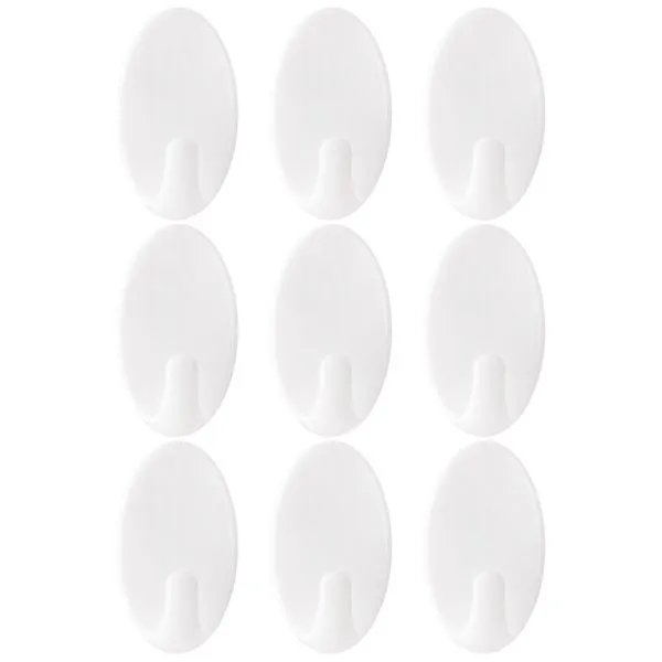 Kit Ganchos Adesivos 9 Peças Suporta 2kg Plástico 3,4x2x1,5cm LM2150/ LM2150AMB - honeyhome