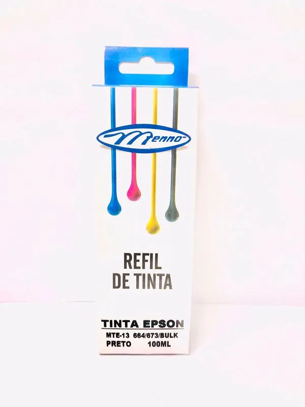 Refil Tinta Epson 664/673 Bulk Preto 100ml MTE13 - Menno