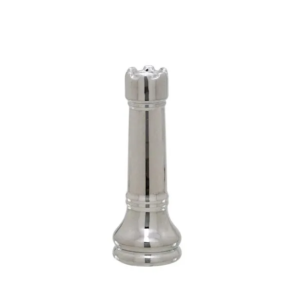 Enfeite Decorativo Torre Cerâmica Prata 15x5,5x5,5cm 123205 - Mabruk Presentes