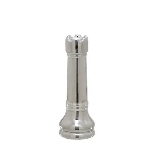 Enfeite Decorativo Torre Cerâmica Prata 15x5,5x5,5cm 123205 - Mabruk Presentes