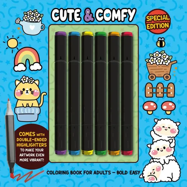 Cute & Comfy Coloring Book for Adults - Bold Easy - Special Edition - Livro de Colorir Adulto
