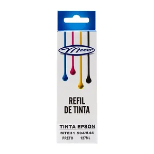 Refil Tinta Epson 504/544 Bulk Com Bico Aplicador Preto 127ml MTE31 - Menno