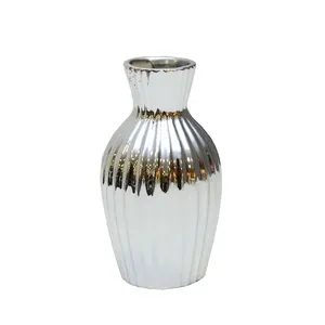 Vaso Decorativo Corpo Porcelana Prata CJ394311 - Brascontinental