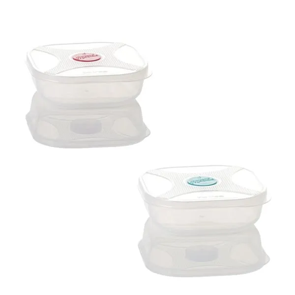 Organizador Multiuso Quadrado 320ml Plástico Natural Com Válvula Cor Sortida 7640 - Top Line