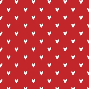 Guardanapo Corações Poliéster Vermelho E Branco 45x45cm GNP5329 - Nsw Decor