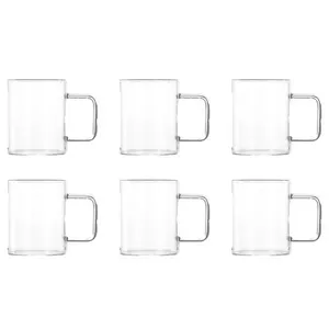 Conjunto 6 Xícaras 220ml Vidro 8,1x8,1x6,5cm F0320 - Flashgoods