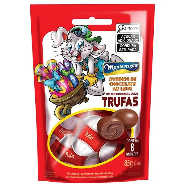Ovinho de Chocolate Recheado Trufas Montevergine 85g