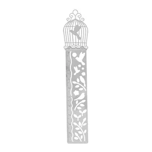 Régua Marcador de Página Stencil Pássaros Metálica 10cm 23490 - Molin