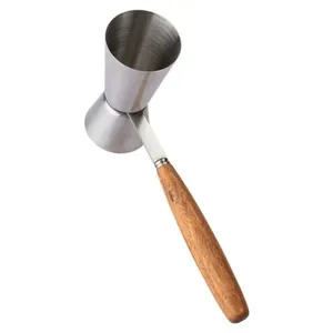 Dosador Bebidas 25ml / 50ml Madeira E Aço Inox 17x8,7x4,3cm - Clink