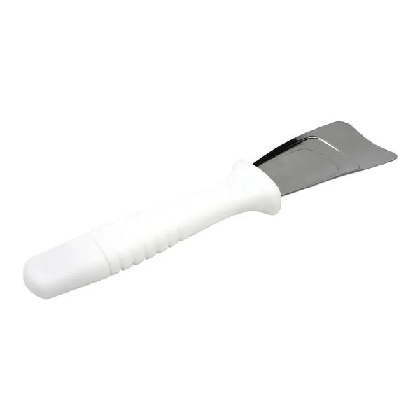 Espátula Removedora de Gelo Inox Cabo Plástico Branco 17x4cm - Clink