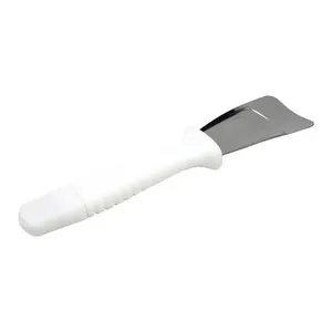Espátula Removedora de Gelo Inox Cabo Plástico Branco 17x4cm - Clink