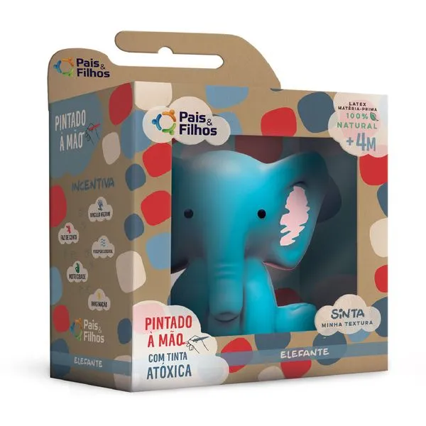 Mordedor Elefantinho Latex Azul 790866 - Pais & Filhos