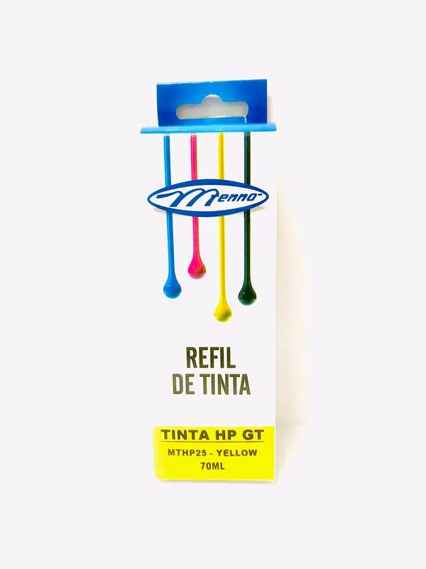 Refil Tinta Hp Gt Amarelo 70ml MTHP25 - Menno