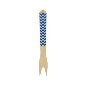 Garfo Madeira Zig Zag Azul 12 Unidades - Theoto