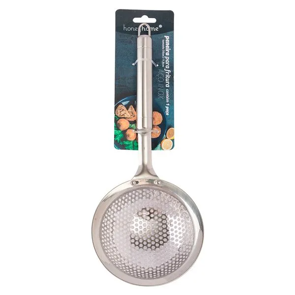 Peneira Escumadeira Multiúso G Aço Inox 34x16x16cm LM1859 - honeyhome
