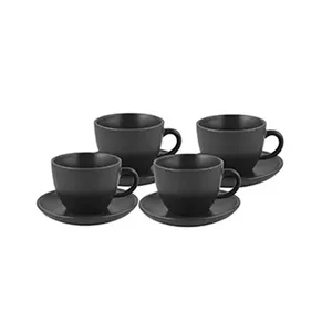 Conjunto 4 Xícaras de Chá com Pires Black Cerâmica 210ml LM3284 - honeyhome