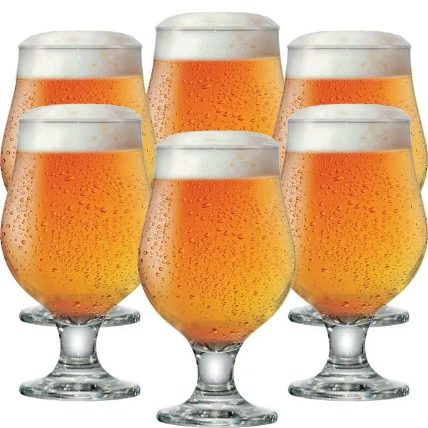 Jogo de Taças de Vidro 380ml 6 Peças Beer Master - Ruvolo