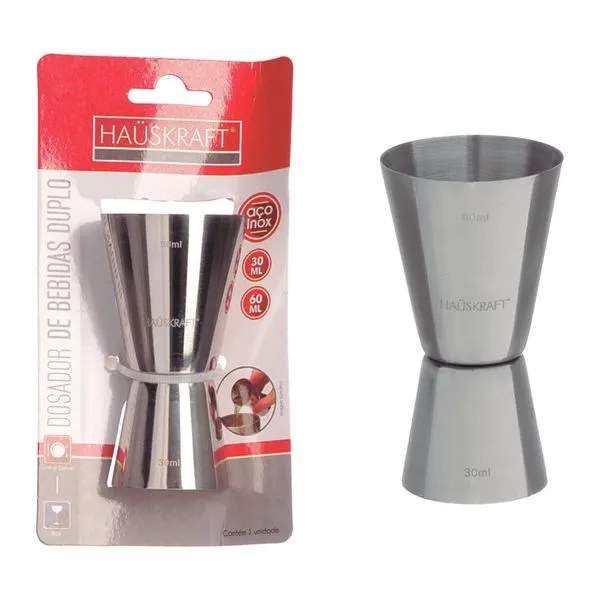 Dosador Duplo Drink Inox Ox 60ml - Hauskraft