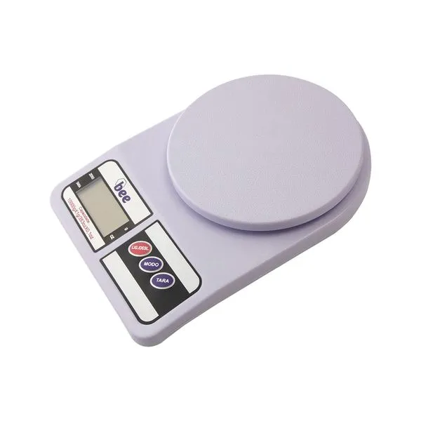 Balança Cozinha Digital 2 pilhas AAA (não inclusas) Plástico 10kg 20,5x14x3,5cm B0368 - bee