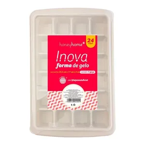 Forma de Gelo Com Tampa E 24 Cavidades Plástico Pp 25,5x17x4cm LM4049INO - honeyhome