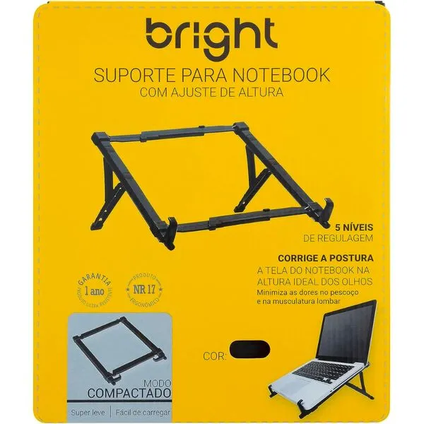Suporte Para Notebook Regulável Preto AC578 - Bright