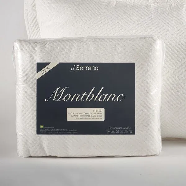 Kit Colcha Solteiro Montblanc Tafeta 2 Peças Branco 180x230cm B00000440559 - Jc Serrano