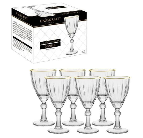 Conjunto 6 Taças Dominic Vidro 275ml - Hauskraft