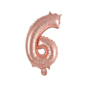 Balão Número 6 Seis 16 Polegadas Rose Gold - Brdecor