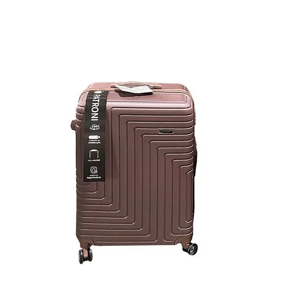 Mala de Viagem 24" Patroni com Rodinhas 360° Alça Telescópica Plástico ABS Rosé 45x25x65cm LM3138 - honeyhome