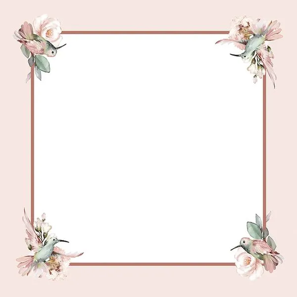 Guardanapo Tecido Estampado Floral Beija-flor 45x45cm - Nsw Decor
