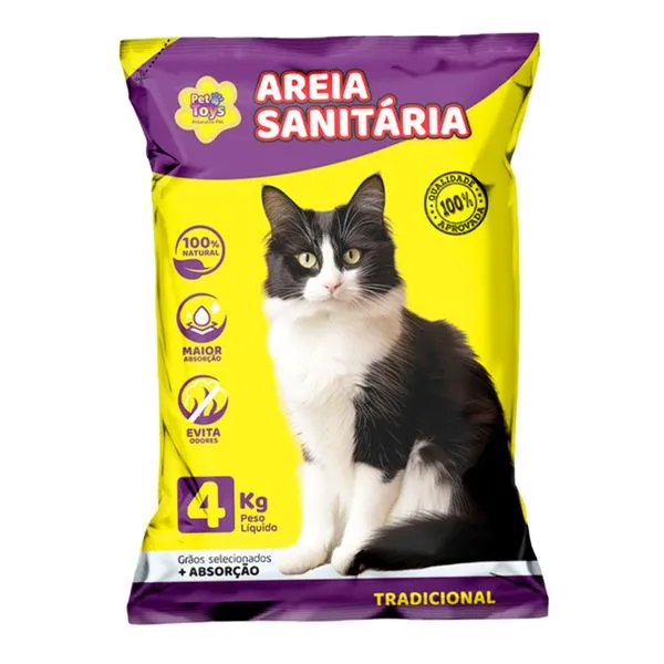 Areia Sanitária Tradicional 4kg 6287-Pet Toys