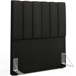 Cabeceira Cama Box Painel Solteiro 100 cm Dália W01 Poliéster Preto - Lyam