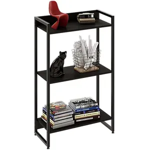 Estante Multiuso Para Escritório Industrial 03 Prateleiras Areta 104x60cm C01 Onix - Lyam Decor