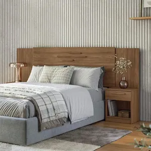 Cabeceira Box Casal 2 Gavetas 256cm Estilo MM Virgílio | Jatoba