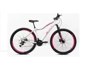 Bicicleta Aro 29 Feminina Ksw Mwza Alumínio 24v Garfo Suspensão - Branco/Rosa - Tamanho:15