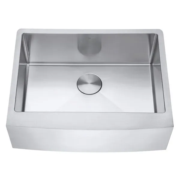 Kit Cuba Farmhouse Aço Inox 1mm Escovado SA105-PP 65,3x51,4x22,8cm + Válvula com Cesto Aço Inox Escovado 4-1/2 Inox