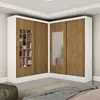 Closet Casal Duplo Belém 4 Portas com Espelho 4 Gavetas Carioca Móveis Branco