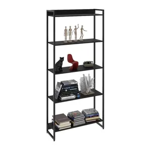 Estante Multiuso Para Escritório Industrial 05 Prateleiras Areta 186x80cm C01 Onix - Lyam Decor
