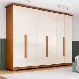 Guarda-Roupa Casal 6 Portas 6 Gavetas Henn Leblon | Cinamomo/Off White