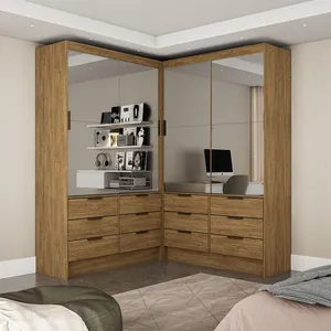 Closet Casal Duplo Sevilha 4 Portas Premium 12 Gavetas Carioca Móveis Branco