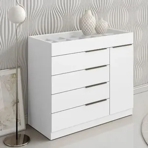 Cômoda 1 Porta 5 Gavetas Aramóveis 2004147 | Branco
