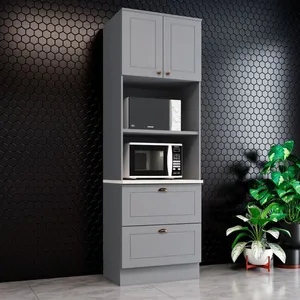 Paneleiro Duplo 2 Portas 2 Gavetas Americana Henn | Cinza