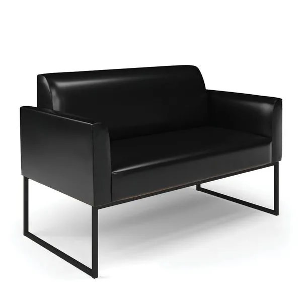 Sofá Namoradeira Base Industrial Preto Marisa Corano Preto D03 - D'Rossi