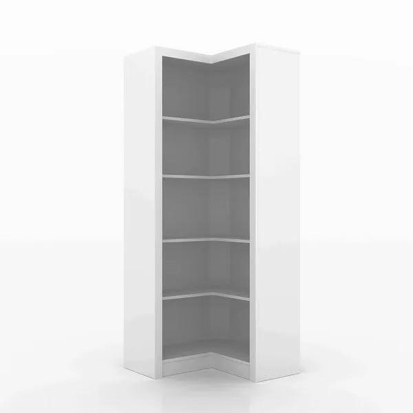 Armário Estante de Canto Alto para Escritório Home Office ME4132 MDP Branco G69 - Gran Belo